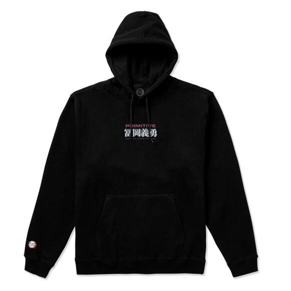 Primitive Skate Men's X Demon Slayer Giyu Tomioka Anime Black Hoodie Sweatshirt - Picture 2 of 2